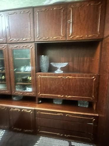 ruminiya mebelleri: Klassik üslubda iri ölçülü qonaq otağı “stenka” mebeli - Material — 2