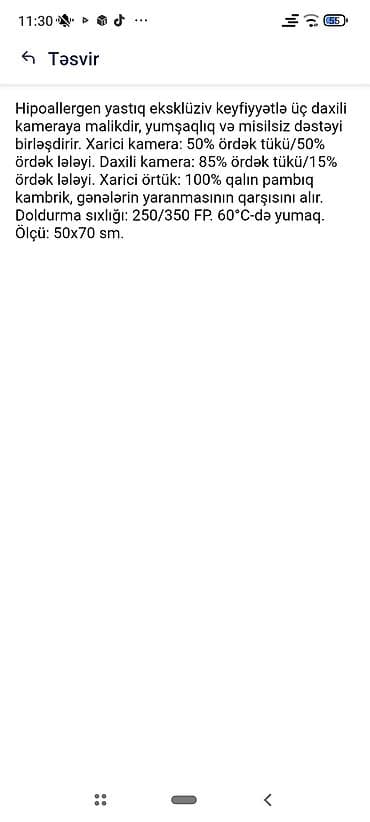 Yuxu üçün Yeni Sadə Lələk, tük Yastıq — 8