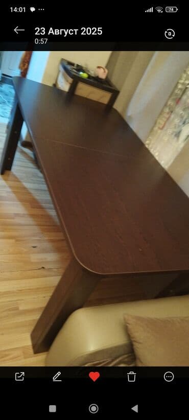 стол для чтения: Mətbəx masası, İşlənmiş, Qatlanan, MDF, Dördbucaq masa — 1