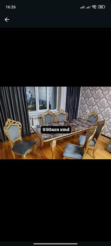 Qonaq otağı üçün, Yeni, Açılmayan, Dördbucaq masa, 6 stul lalafo.az -da Qonaq otağı üçün, Yeni, Açılmayan, Dördbucaq masa, 6 stul
