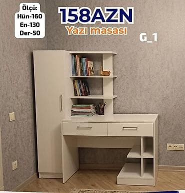 masa ders: Düz masa, Stulsuz, Polkalı, Siyirməli, Sadə laminat — 1