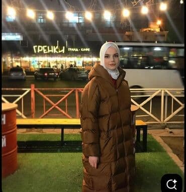 palto 2022: Bir ededi 15 azn Uzun şişme qadın balonka – kapüşonlu qehveyi vs qara — 2