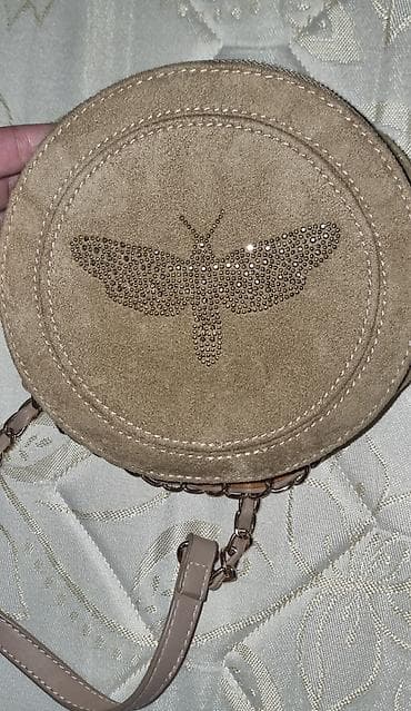 pres aparati satilir: FRANSANIN ORİGİNAL Woman dairəvi çiyin çantası - Rəng: bej/qum — 1