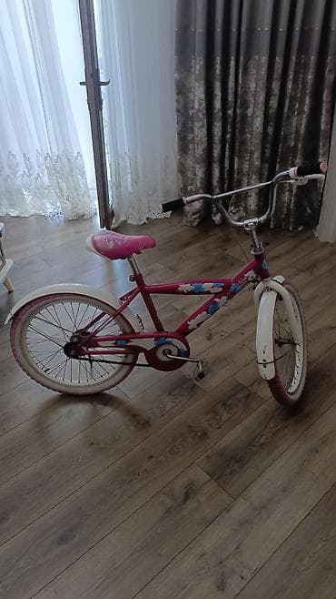 Uşaq velosipedi – 20" təkər ölçüsü - Rəng: çəhrayı-ağ, çiçək naxışlı — 1