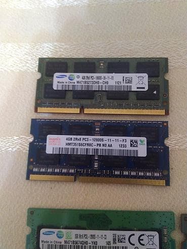 hard disk notebook: Operativ yaddaş (RAM) Samsung, 4 GB, 1600 Mhz, DDR3, Noutbuk üçün — 4