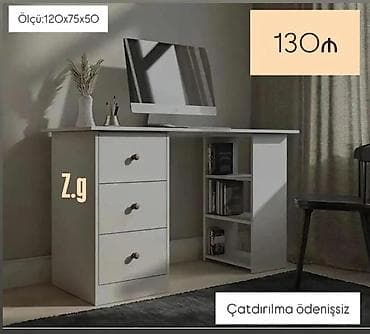 dəmir stol stul: Masa – kompüter/iş masası Ölçü: 120 x 75 x 50 sm Qiymət: 130₼ — 1