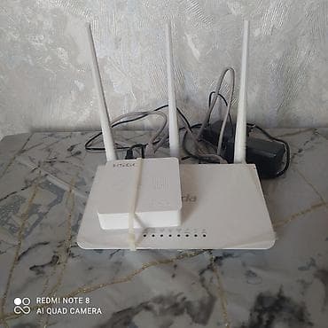 hoffman televizor: Tenda F3 N300 simsiz router + HSGQ ONU (optik internet üçün) — 2