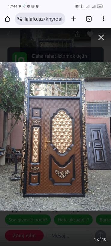 kreditle demir qapilar: Yeni Giriş qapısı Zəmanətli, Ödənişli quraşdırma, Ödənişli çatdırılma, Rayonlara çatdırılma — 6