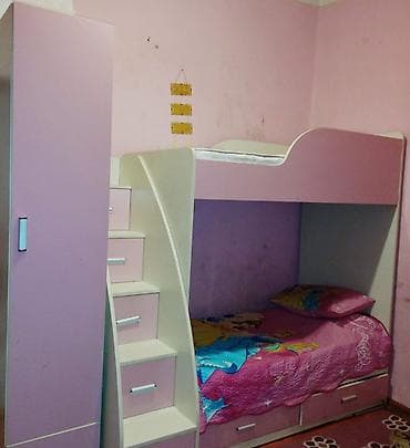 şirvan mebel: Qız üçün, Çarpayı, Matras ilə, Siyirməli, Laminat — 1