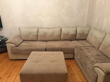 stul ev: L formalı künc divanı və puf - Dizayn: Müasir L formalı künc divan — 3