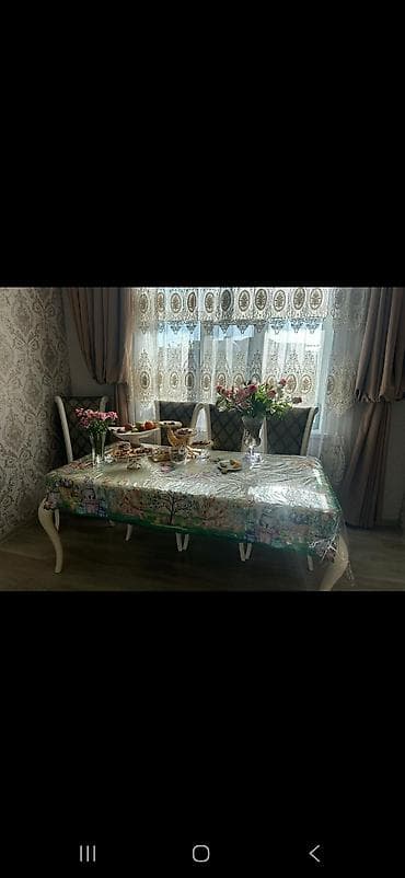 Qonaq otağı üçün, Açılmayan, Dördbucaq masa, 6 stul