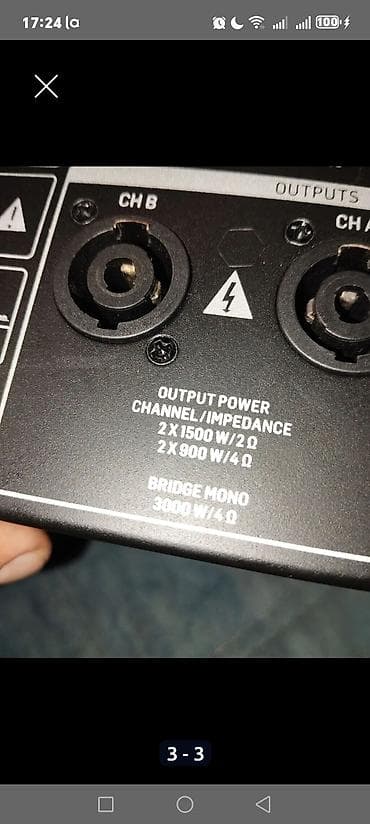 audio sistem: Behringer NX3000 – 2 kanallı gücləndirici - Model: Behringer NX3000 — 2