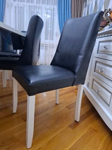 fırlanan stollar: İşlənmiş, Açılan, Dördbucaq masa, 6 stul — 2