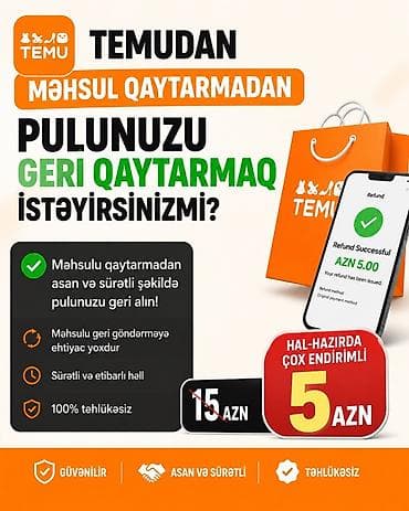 baku electronics tv: Xidmət: TEMU sifarişləri üçün “Məhsulu qaytarmadan pulun geri — 1