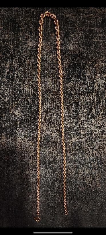 мужские цепочки в баку: Qızıl rəngli bükülü zəncir boyunbağı - Klassik “rope” (bükülü) dizayn — 1