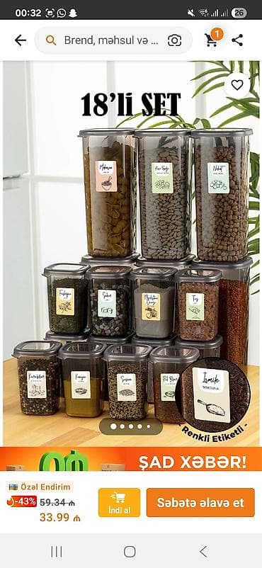 plasmas qablar: Mətbəx üçün hava keçirməyən saxlama qabları seti - Şəffaf, BPA-free — 6