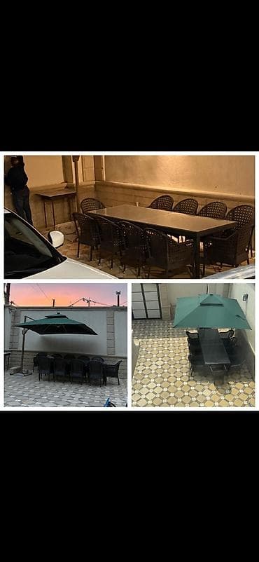 Dördbucaq masa, 10 stul, Açılmayan, Stullar ilə, Həsir toxunuşlu