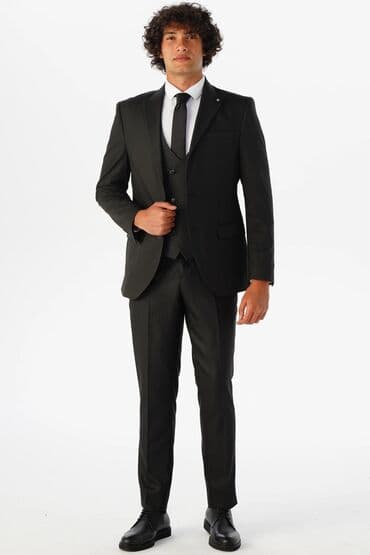 kişi ucun klassik qara kostyum: Kostyum, Demisezon, rəng - Boz — 4
