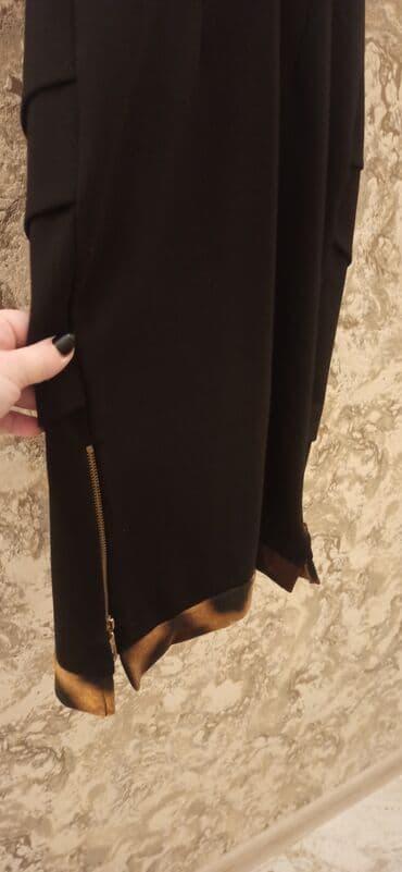 leopard donlar: Yuxarı hissə leopard,aşağı qara rəng midi don — 6