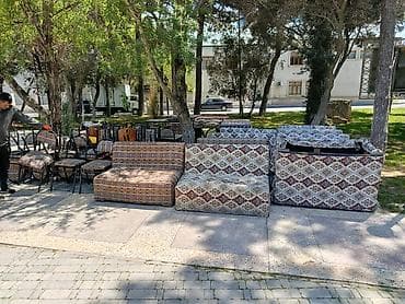 Прямоугольный стол, Нераскладной, Со стульями, Металл at lalafo.az Прямоугольный стол, Нераскладной, Со стульями, Металл