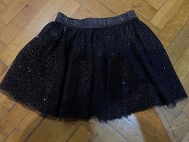 Məktəbli forması: Qara rəngli parıltılı tül ətək - Model: qısa, A-kəsim (kləş) siluet - — 1