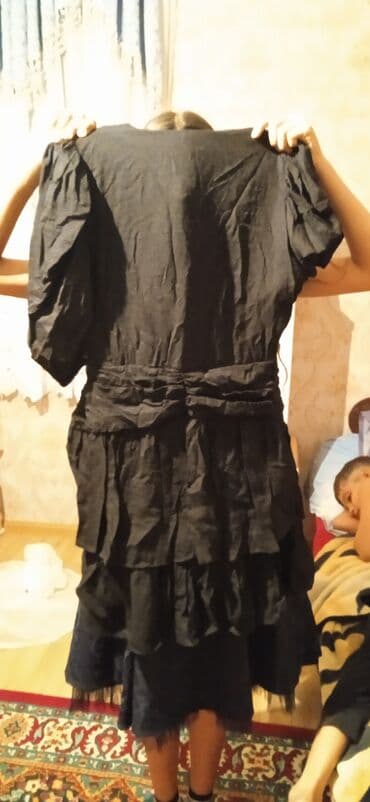 Digər: Qara rəngli qadın paltarı - Stil: qat-qat ətəkli, romantik/bohem — 3