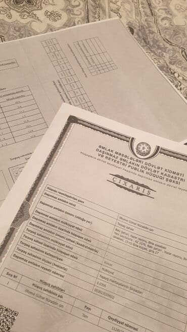 Qarajlar: 3 sot, Tikinti, Mülkiyyətçi, Kupça (Çıxarış) — 3