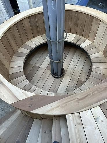 ucuz mal: Açıq havaya uyğun odunla qızdırılan taxta “hot tub” – böyük həcimli — 5