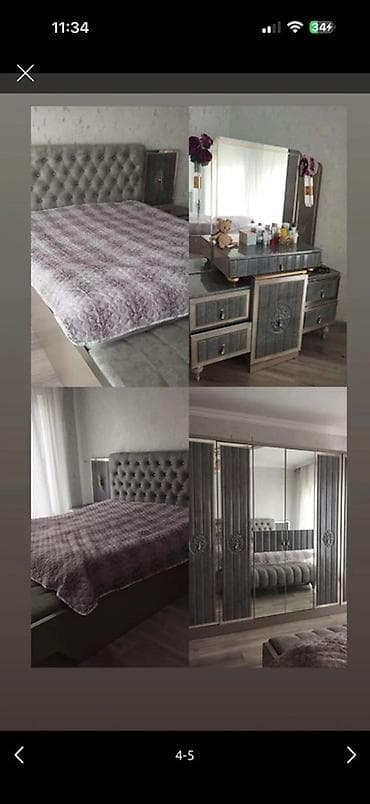 ikea ikinci el: Yataq otağı dəsti - Rəng və üslub: Boz tonlarda, qızılı detallar və — 1