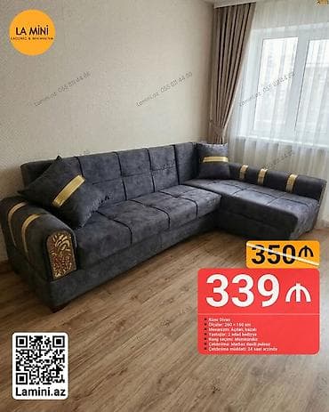 divan kreslo ustu: Künc divan, Açılan, Bazalı, Şəhərdaxili pulsuz çatdırılma — 1