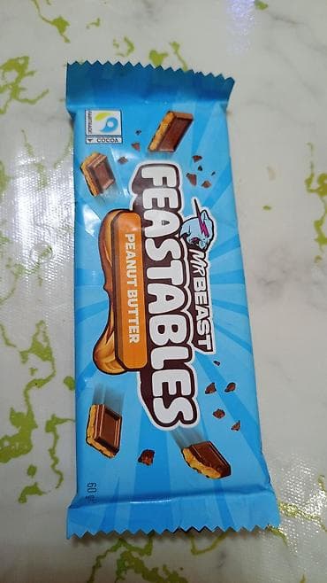 konfet: Feastables “Peanut Butter” şokolad baton - Növ: fıstıq yağı ilə — 1