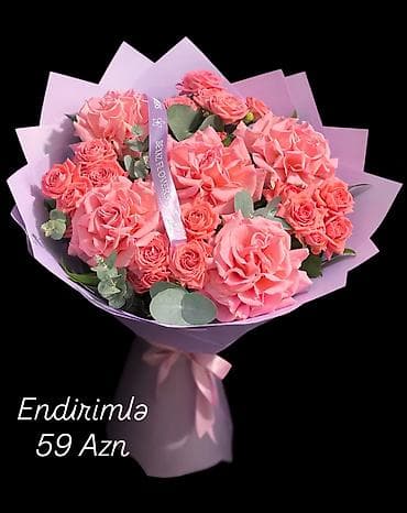 sveca qiyməti: Gul hediyye hediye buket guller buketler tulpan 101 roza roza papatya — 3