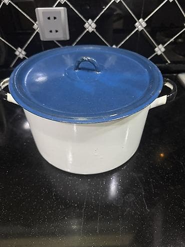 istilik: Emaye örtüklü dəmir qazan – qapaqlı - Material: Döküm əsas, üzəri — 1