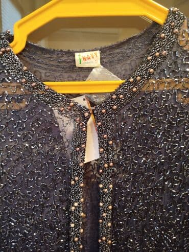 kolej jaket: Qadınlar üçün şəbəkəli, muncuq və qaş işləməli uzun kimono/üst geyimi — 5