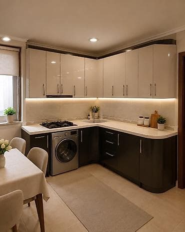 metbext: Mdf mətbəx mebeli 700₼. Üzəri tökmə mərmərdir. Ölçü 1.85/2. Üzərində — 1