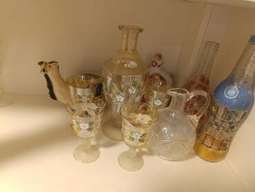 nerj su çəni: Şüşə kolleksiya dəsti - Əl naxışlı likyor/dekorativ dəst: 1 ədəd — 2