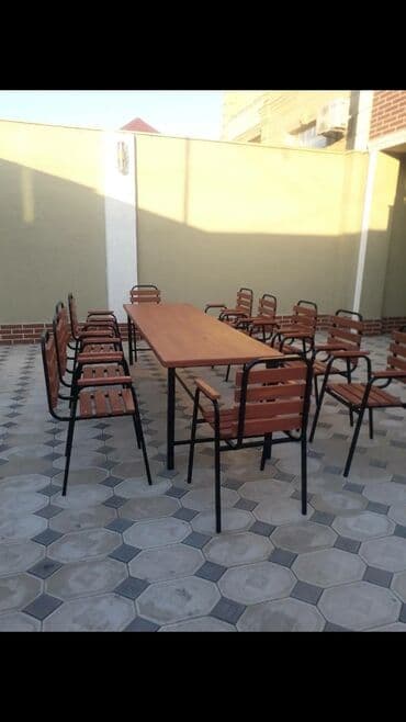 toxunma saplar satisi: Yeni, Kvadrat masa, 10 stul, Açılmayan, Stullar ilə, Taxta, Azərbaycan — 8