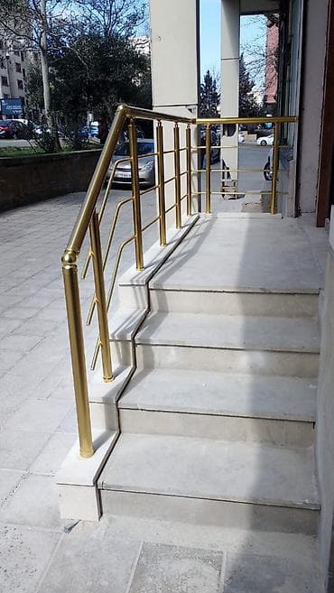 Mərmər pilləkənlər üçün paslanmayan metal məhəccər və pandus küpeştəsi