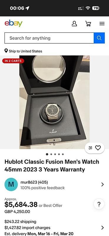 amerika saati: Yeni, Qol saatı, Hublot — 10