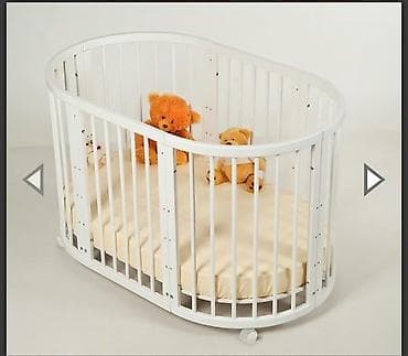 krovat transformer: Oğlan və qız üçün, Yumru, Beşik, Matras ilə, Yellənmə mexanizmsiz — 4