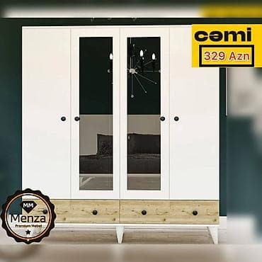 dolab kupe: Düz dolab, Yataq otağı üçün, Qarderob, Açılan, Korpuslu, 3 qapılı — 4