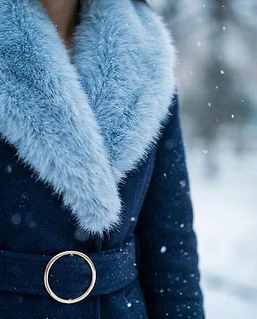 Qadın üst geyimləri 1) Göy palto - Dizə qədər uzunluq - İki yan — 3