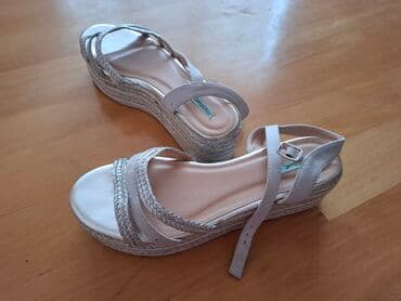 женские пляжные шлепанцы: Размер: 40, цвет - Серебристый, Б/у — 1