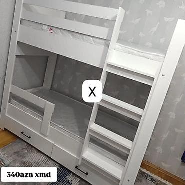 İki mərtəbəli uşaq çarpayısı – ağ rəng - Üst və alt hissə üçün ayrıca — 1