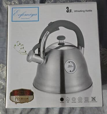 горшок новый: Yeni, rəng - Gümüşü, Çaydan, Paslanmayan polad, 3 l — 4