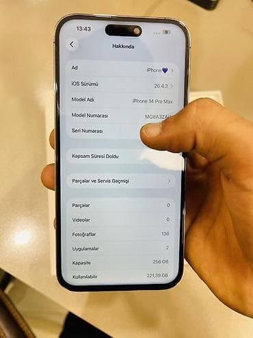 iphone pro max: IPhone 14 Pro Max, 256 GB, Deep Purple, Simsiz şarj, Face ID, Sənədlərlə — 3