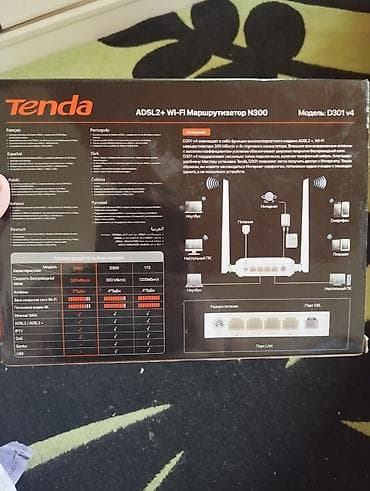 Tenda D301 v4 – ADSL2+ Wi‑Fi marşrutlaşdırıcı N300 Xüsusiyyətlər: -