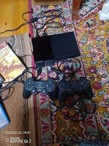 plestesn 5: Sony PlayStation 2 Slim (PS2) oyun konsolu işlək vəziyyətdə iki — 5