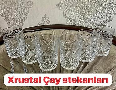 qrafin dəsti: Stəkanlar, Xrustal, 6 ədədli dəst — 1