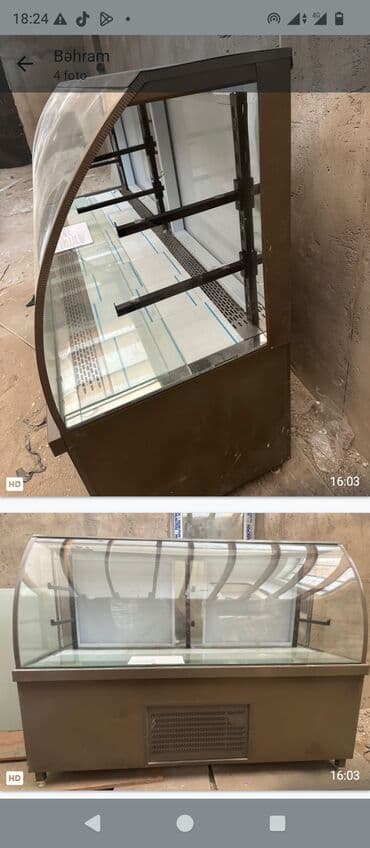 Soyuducu vitrinləri: Soyuducu vitrin – şüşə önlü, yarımdairəvi dizayn tam yeni - İctimai — 2